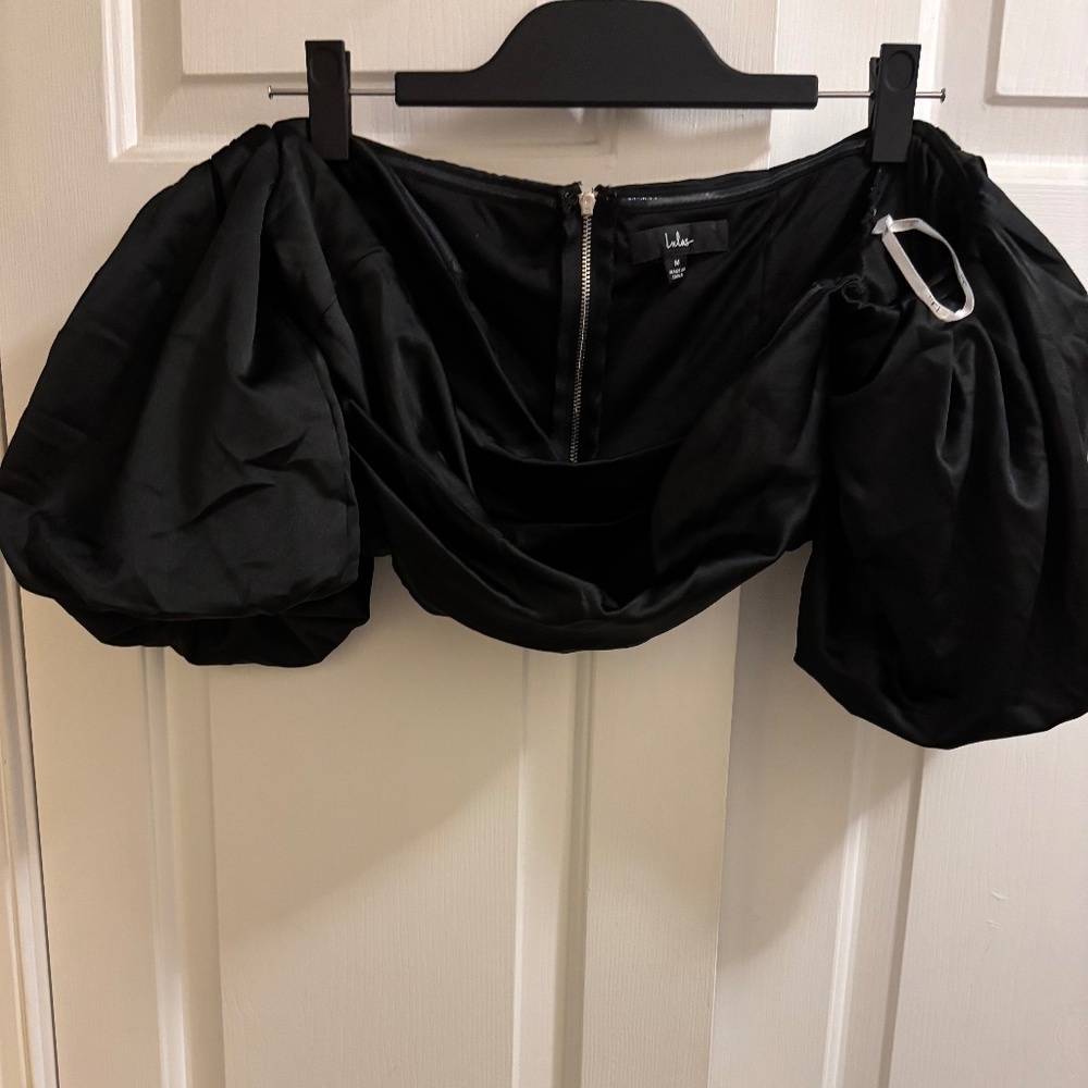 Lula Black Off The Shoulder Crop Top Size M